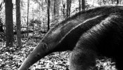 A foto acima, tirada em Manaus, captou um Tamanduá-bandeira (Myrmecophaga tridactyla).