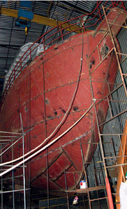 La coque du navire au chantier naval Inace, dans I´état du Ceará: livraison prévue en septembre 2012