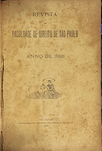 Capa do primeiro número da Revista da Faculdade de Direito de São Paulo: título surgido em 1893 nas Arcadas (ilustração), como é conhecida a  Faculdade de Direito do largo de São Francisco