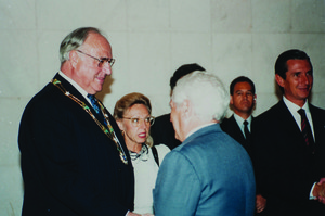 Goldemberg com o chanceler alemão Helmut Kohl, durante o governo Collor