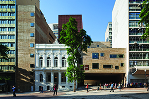 The façade of the Praça das Artes in downtown São Paulo.