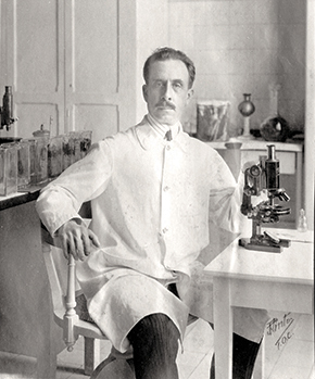 Posing for a photo in his laboratory in 1929