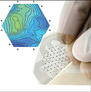 Circuito electrónico impreso aplicado en un sensor flexible y transparente que evalúa el estado de salud de la piel