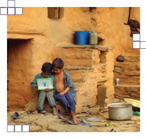 Crianças do Nepal participantes do programa Um Computador por Aluno 