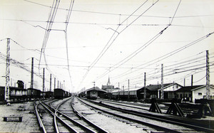 El patio de la estación de Companhia Paulista de la ciudad de Campinas en la década de 1940