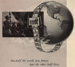 A publicidade incitava todos a rodar o mundo carregando uma câmera, como nesses anúncios de 1919... 