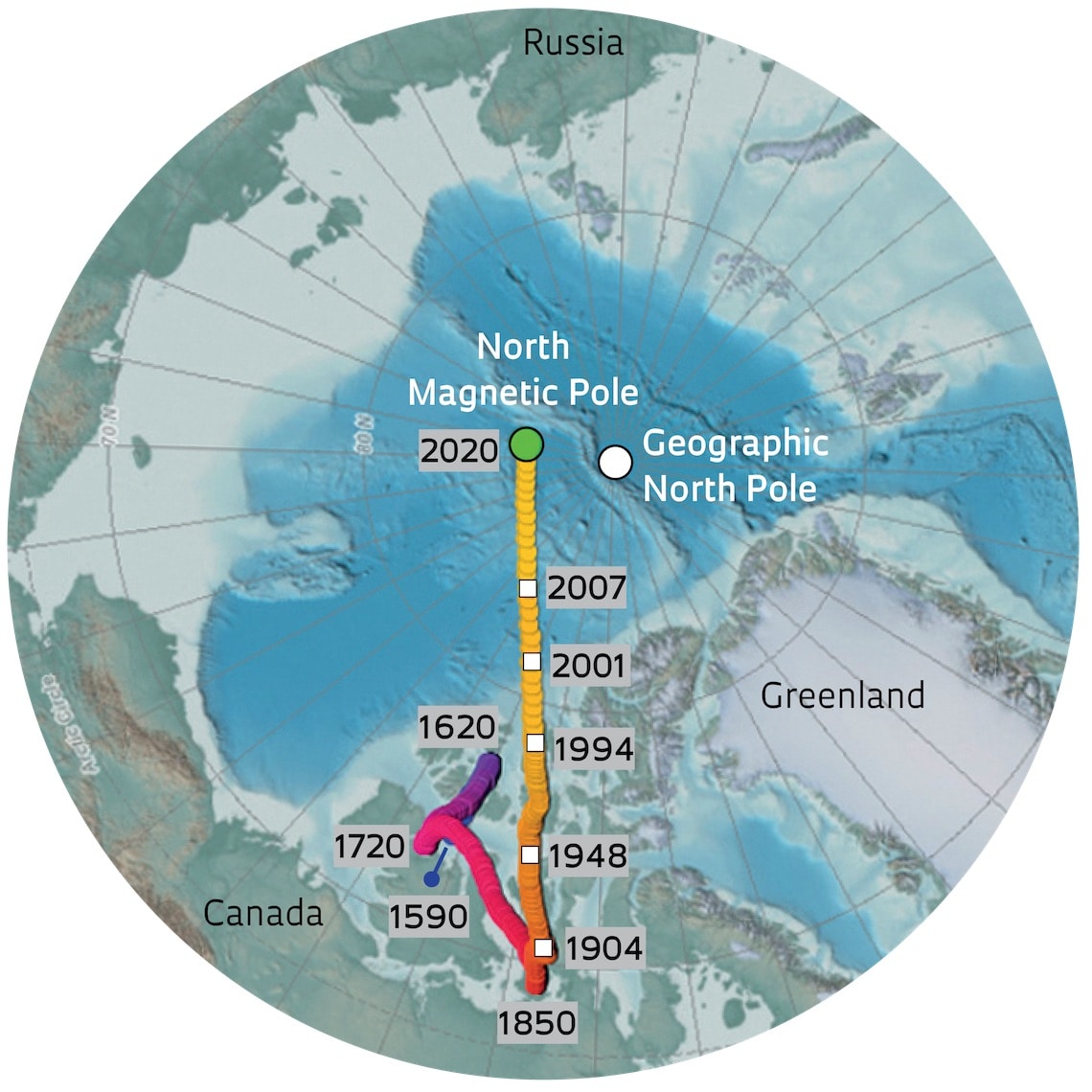 North Pole Moving Map