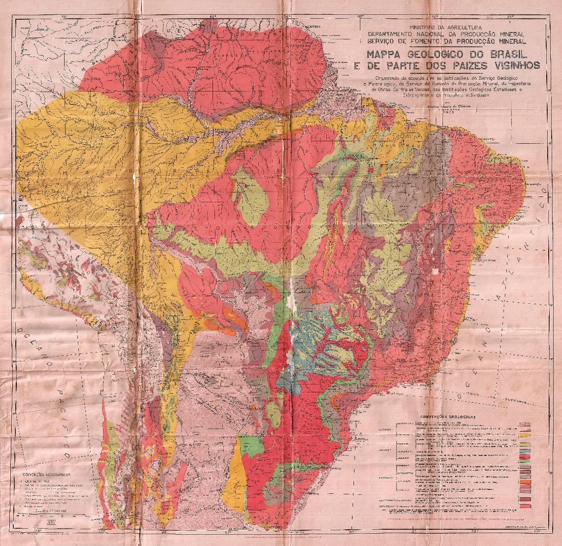 Mapa geológico completo de Portugal e Espanha